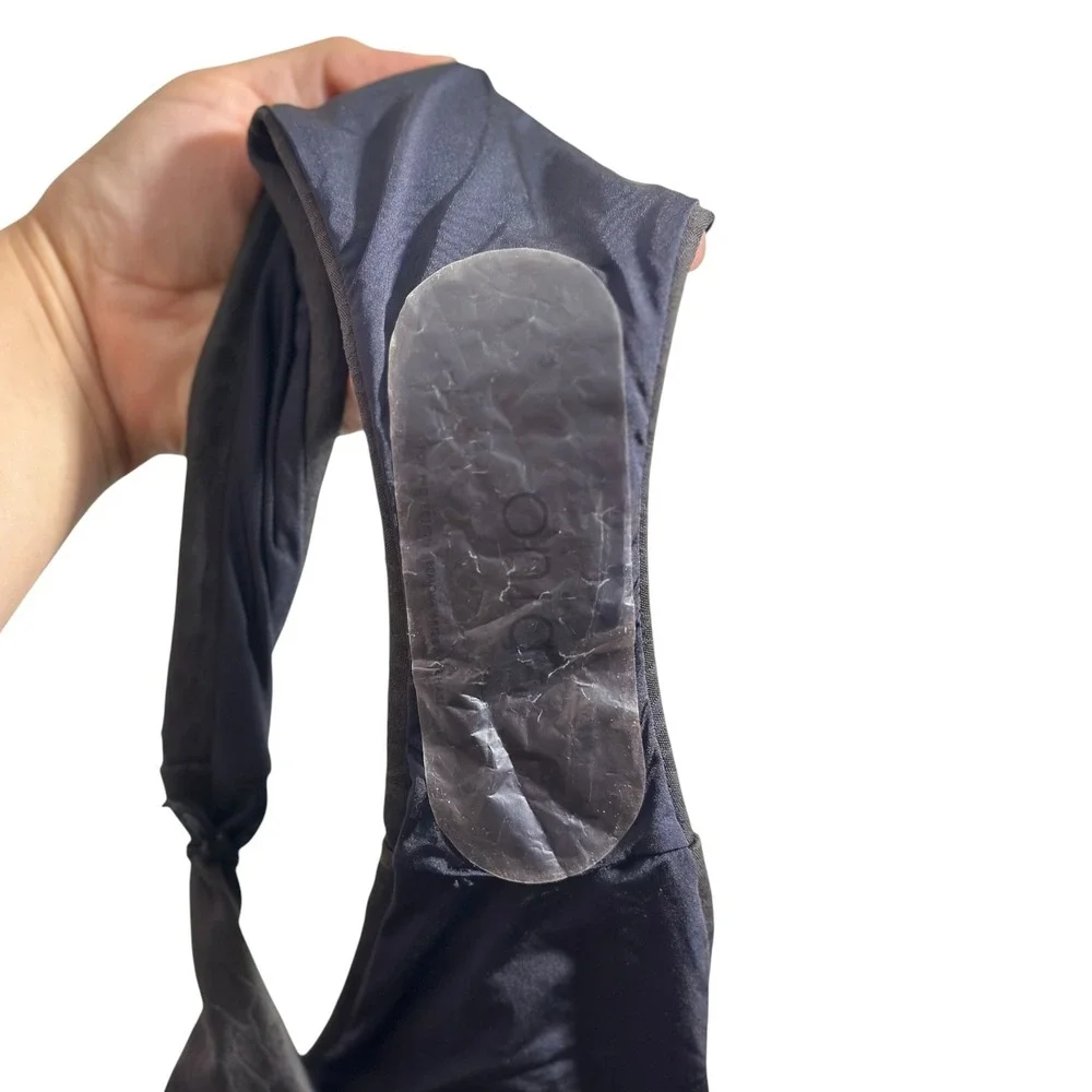 Onia Feline Texture Black V-Front High Leg‎ Bikini Bottom Women's Size Small NWT